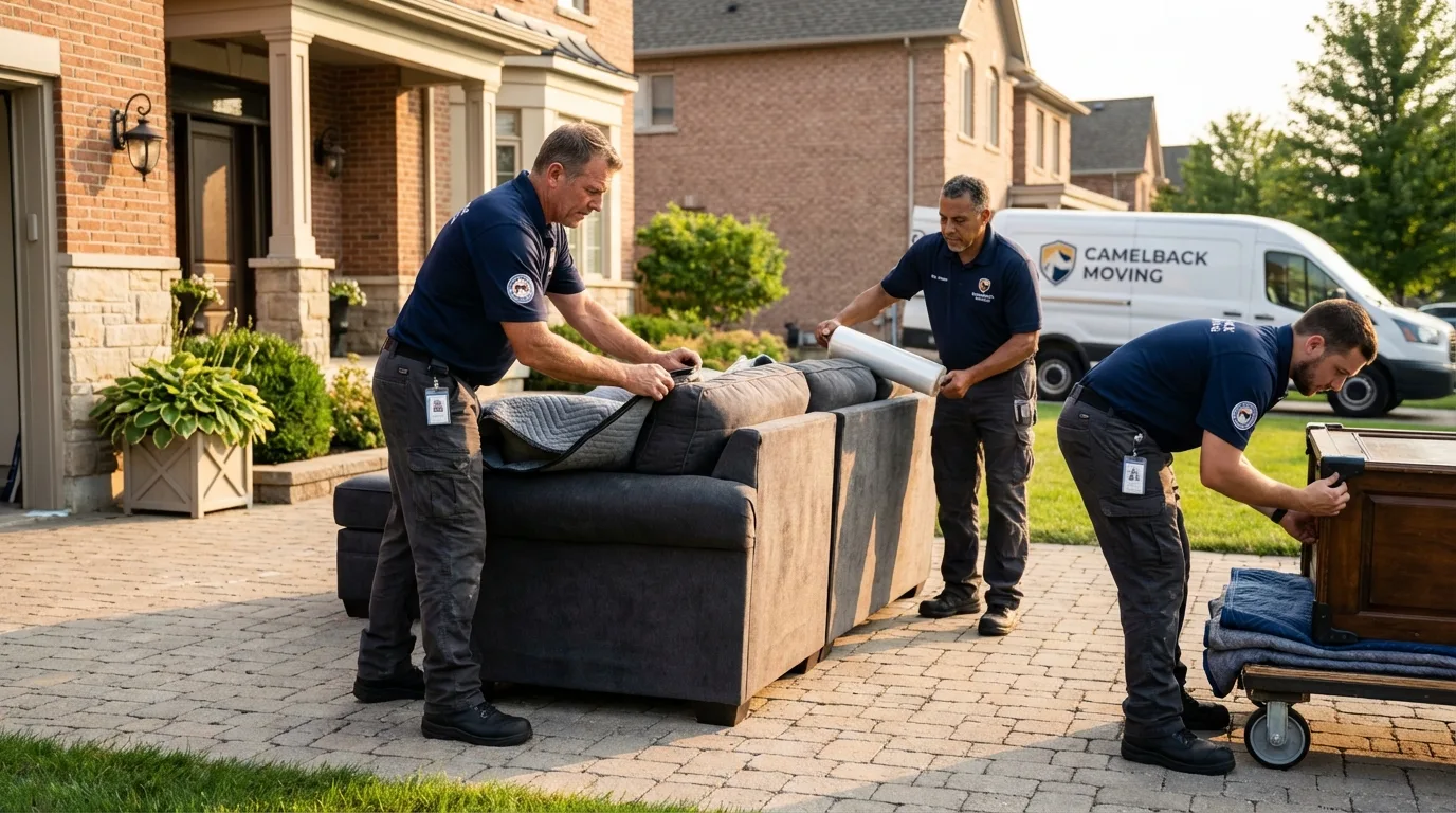 Large estate moving crew wrapping furniture in Troy, TX